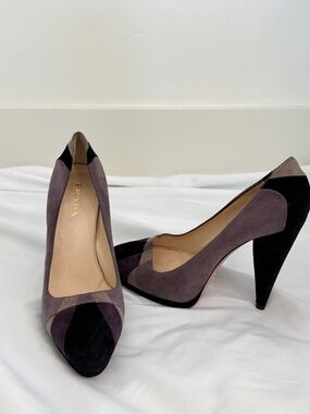 Vintage Prada Suede Colorblock Platform Heels - Size 39 (fit like 8)